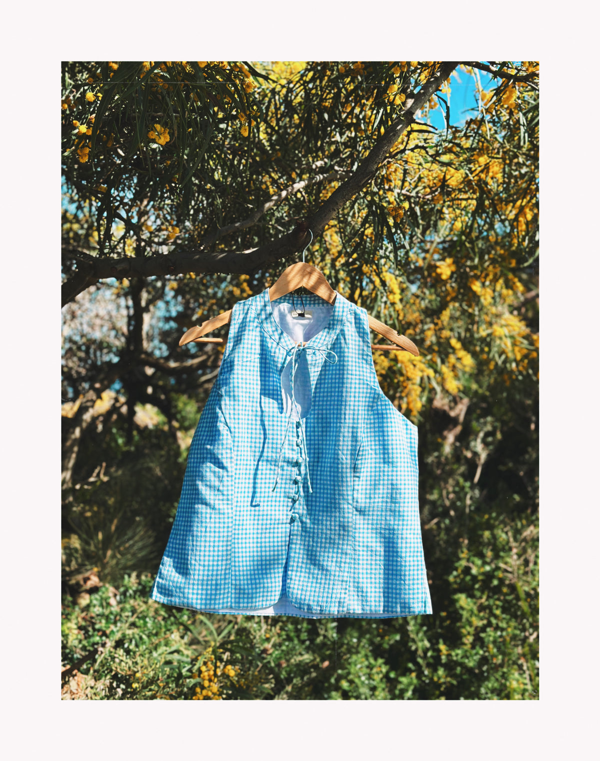 Gingham Potli Neck Top